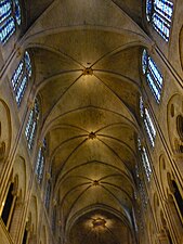 Šestdelni rebrast obok stropa ladje Notre-Dame de Paris (1163–1345)