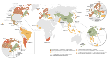 Carbon taxes and emission trading worldwide