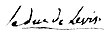 Signature de Pierre-Marc-Gaston de Lévis