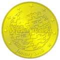 15 janvier 2010 Pièce commémorative pour la journée de Wikipédia