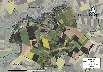 Carte orthophotographique de la commune en 2016.