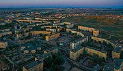 Soviet-style residential area buildings in Kokshetau.