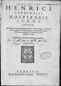 Frontispico de la verko "Svmma Avrea", ("Ora epitomo"), publikigita en 1570.