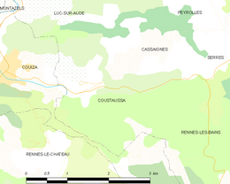 Coustaussa - Localizazion