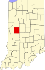 Map of Indiana highlighting Montgomery County