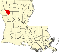 Karte von Red River Parish innerhalb von Louisiana