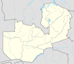 Mapa konturowa Zambii, w centrum znajduje się punkt z opisem „Mufulira”