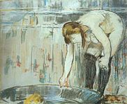 Édouard Manet, Vrouw gaat in bad. (1878)