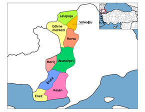 Localizarea districtului Uzunköprü în Turcia