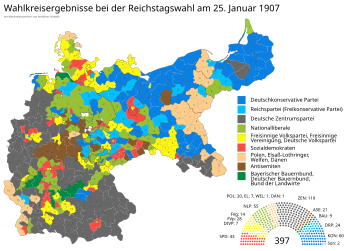 Die Ergebnisse der Reichstagswahl 1907 nach Wahlkreisen