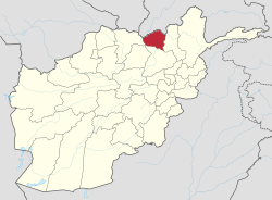 Map of Afghanistan with Kunduz highlighted
