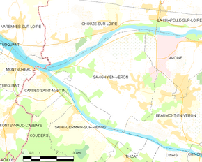 Poziția localității Savigny-en-Véron