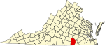 State map highlighting Brunswick County