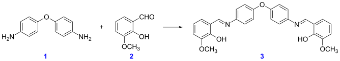 4,4'-ジアミノジフェニルエーテルとo-バニリンからのシッフ塩基合成