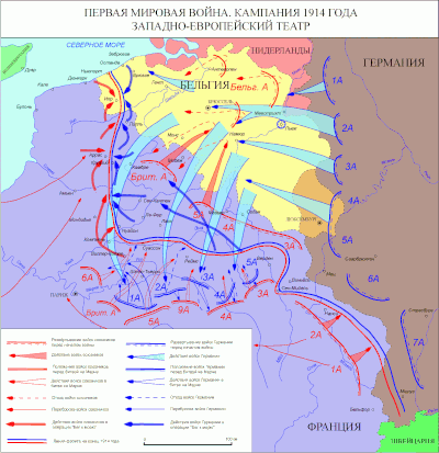 Карта кампании 1914 года