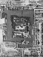 廣島城在1945年被原子彈摧毀前的空拍圖