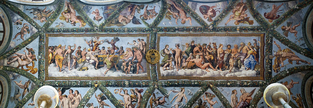Loggia di Psiche, tecto a fresco pintado por Rafael e seus alunos