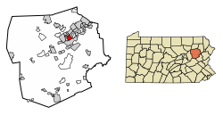 Location of Kingston in Luzerne County, Pennsylvania.