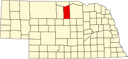 map of Nebraska highlighting Rock County