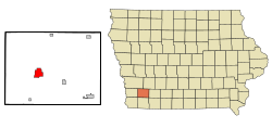 Location of Red Oak, Iowa