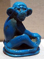 Amarna monkey. Blue faience from Brooklyn Museum