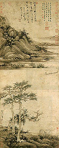元代画師吴镇（1280- 1354）的《洞庭渔隐图》，台北国立故宫博物院馆藏。