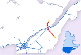 Carte de l'autoroute 73.