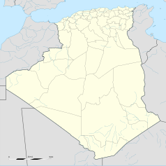 Mapa konturowa Algierii, u góry znajduje się punkt z opisem „Al-Muhammadijja”