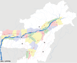 Huyện Nagaon trên bản đồ Assam