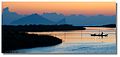 蘭陽溪、冬山河出海口晨曦，背景為龜山島，照片由台灣PTT實業坊Seattle995提供