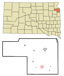 Grant County South Dakota Incorporated and Unincorporated areas La Bolt Highlighted.svg