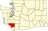 Cowlitz County na mapě Washingtonu