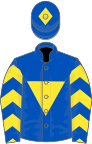 ROYAL BLUE, yellow inverted triangle and chevrons on slvs, blue cap, yellow diamond