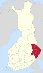 Vị trí vùng Bắc Karelia trên bản đồ Phần Lan