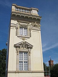 Trial section of the reconstructed façade, 18 August 2012