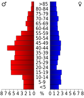 Bevolkingspiramide Mitchell County