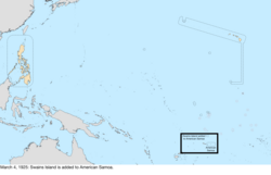 Map of the change to the United States in the Pacific Ocean on March 4, 1925