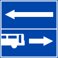 413c: One way street with a contraflow lane for buses
