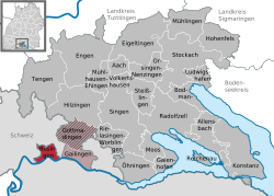 Elhelyezkedése Baden-Württemberg térképén