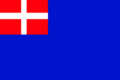 Flagge des Königreichs Sardinien 1728–1802: Savoyenblau dem Savoyer Wappen im Gösch