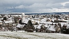 Franzoseneinfall (Schweiz) - 1798 - Lengnau - Sicht auf Kirche und Dorf.jpg