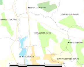 Poziția localității Fierville-les-Parcs