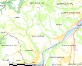 Mapa obce Tupin-et-Semons