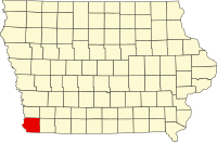 Locatie van Fremont County in Iowa