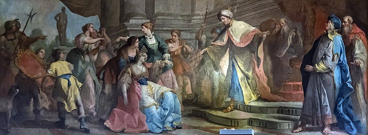 Esther sviene davanti ad Assuero di Gaetano Zompini, Scuola Grande dei Carmini, Venezia