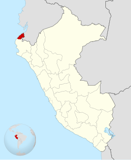 Ligging van Tumbes in Peru