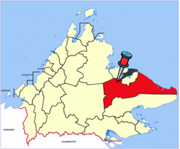 Location of கினபாத்தாங்கான் மாவட்டம்