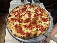 The "John's Original" pizza at John's of Bleecker Street in New York City