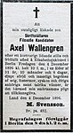 Wallengrens dödsannons i Folkets Tidning 7 december 1896