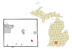 Location of Homer, Michigan